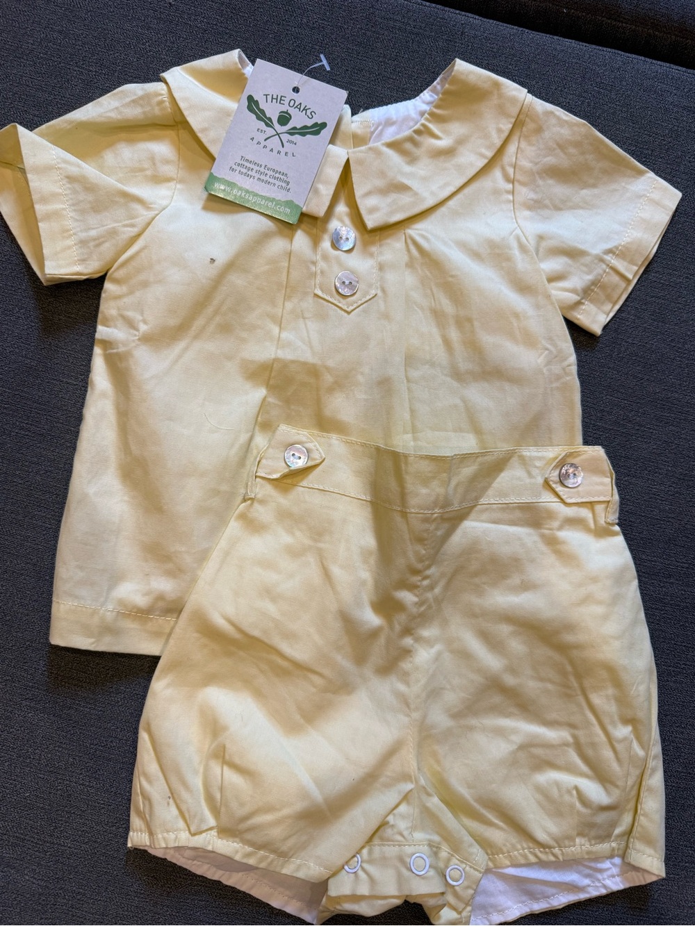 The Oaks Pale Yellow Kids Matching Set - Shirt & Shorts